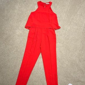 Tangerine/red Trina Turk jumpsuit